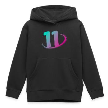 Nummer 11 mehrfarbig - Kinder Premium Organic Hoodie - Schwarz - Vorne - AI Model Kid Male (0cm)