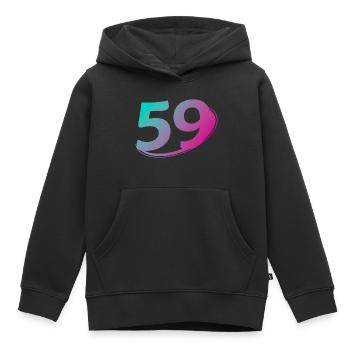 Nummer 59 mehrfarbig - Kinder Premium Organic Hoodie - Schwarz - Vorne - AI Model Kid Male (0cm)