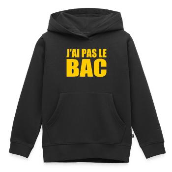 jai pas le bac - Sweat Premium à capuche enfant bio - noir - Devant - AI Model Kid Male (0cm)
