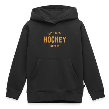 Eat Sleep Hockey Repeat - Kinder Premium Organic Hoodie - Schwarz - Vorne - AI Model Kid Male (0cm)