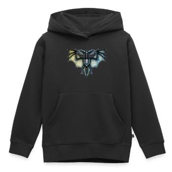 Chauve-souris - Sweat Premium à capuche enfant bio - noir - Devant - AI Model Kid Male (0cm)
