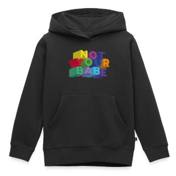 NOT YOUR BABE - Sweat Premium à capuche enfant bio - noir - Devant - AI Model Kid Male (0cm)
