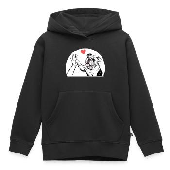 Englische Bulldogge - Kinder Premium Organic Hoodie - Schwarz - Vorne - AI Model Kid Male (0cm)