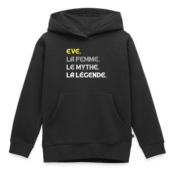 EVE LA FEMME LE MYTHE LA LEGENDE - Sweat Premium à capuche enfant bio - noir - Devant - AI Model Kid Male (0cm)