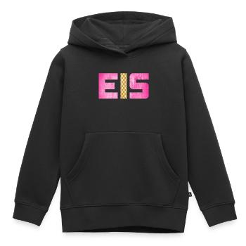 Eis Waffel Eisdiele Eiscreme Eiskrem Sommer pink - Kinder Premium Organic Hoodie - Schwarz - Vorne - AI Model Kid Male (0cm)