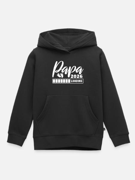 Papa 2026 loading - Schwangerschaft - Geschenk - Kinder Premium Organic Hoodie - Schwarz
