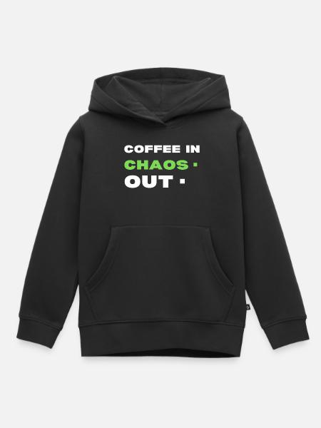 Kaffee im Chaos. Ende - Kinder Premium Organic Hoodie - Schwarz