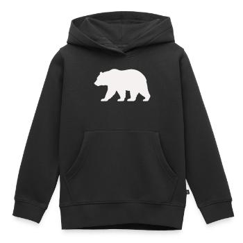Silhouette d’ours - Sweat Premium à capuche enfant bio - noir - Devant - AI Model Kid Male (0cm)