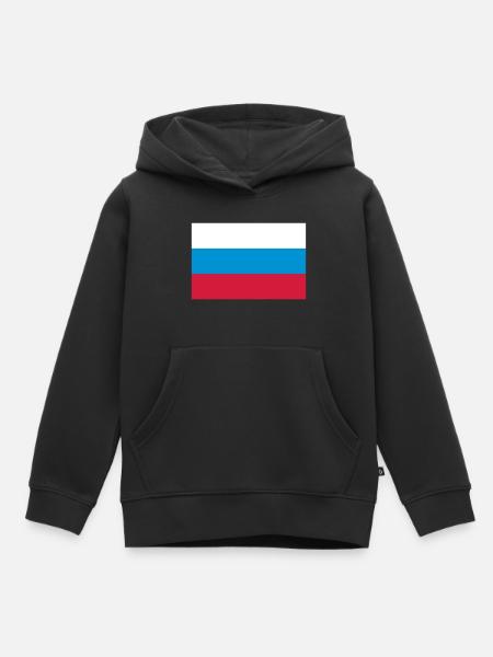 russia flag - Sweat Premium à capuche enfant bio - noir