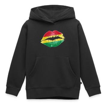Kiss (Bolivie / Bolivie) - Sweat Premium à capuche enfant bio - noir - Devant - AI Model Kid Male (0cm)