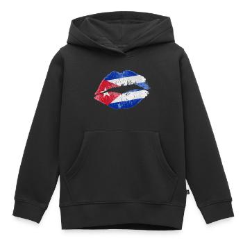 Kiss (Cuba / Cuba) - Sweat Premium à capuche enfant bio - noir - Devant - AI Model Kid Male (0cm)