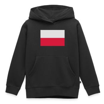 Poland flag - drapeau Pologne - Polen flagge - - Sweat Premium à capuche enfant bio - noir - Devant - AI Model Kid Male (0cm)