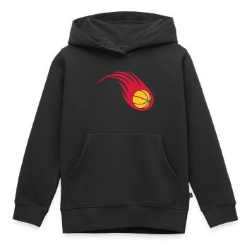 boule de feu de basket-ball - Sweat Premium à capuche enfant bio - noir - Devant - AI Model Kid Male (0cm)