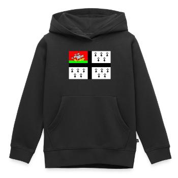 Drapeau de Nantes - Sweat Premium à capuche enfant bio - noir - Devant - AI Model Kid Male (0cm)