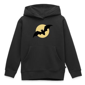 Fliegende Fledermaus Mond - Kinder Premium Organic Hoodie - Schwarz - Vorne - AI Model Kid Male (0cm)
