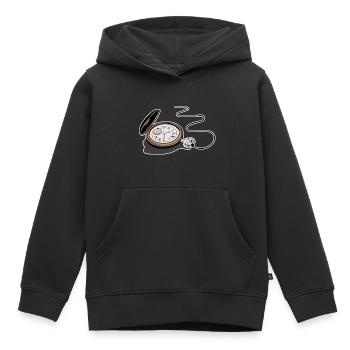 Pocket watch clock time time clockwork tick tock - Kids Premium Organic Hoodie - black - Front - AI Model Kid Male (0cm)