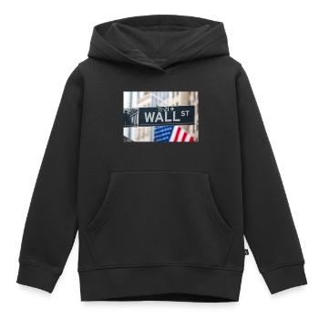 Wall Street street sign New York USA - Kinder Premium Organic Hoodie - Schwarz - Vorne - AI Model Kid Male (0cm)