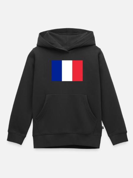 Flagge Frankreich - Kinder Premium Organic Hoodie - Schwarz