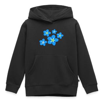 Forget me not flower2 - Kids Premium Organic Hoodie - black - Front - AI Model Kid Male (0cm)