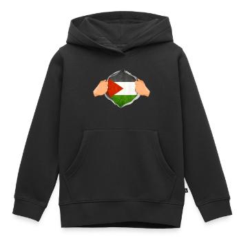 Strong Palestinian Hero Fun Gift - Kids Premium Organic Hoodie - black - Front - AI Model Kid Male (0cm)