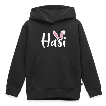 Hasi - Kinder Premium Organic Hoodie - Schwarz - Vorne - AI Model Kid Male (0cm)