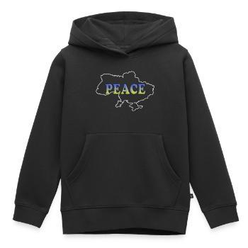 Frieden für die Ukraine - Kinder Premium Organic Hoodie - Schwarz - Vorne - AI Model Kid Male (0cm)