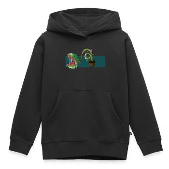 plante carnivore - Sweat Premium à capuche enfant bio - noir - Devant - AI Model Kid Male (0cm)
