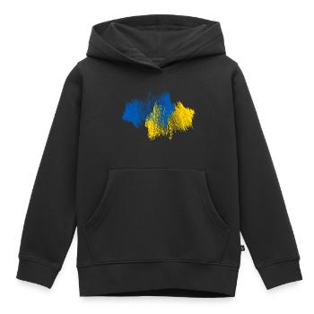 Ukraine Map - Kids Premium Organic Hoodie - black - Front - AI Model Kid Male (0cm)