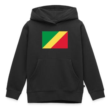 Drapeau Congo / Congo flag - Sweat Premium à capuche enfant bio - noir - Devant - AI Model Kid Male (0cm)