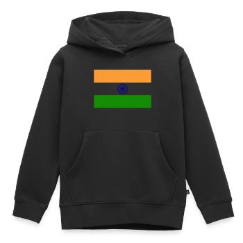 Flagge Indien / Indische Flagge - Kinder Premium Organic Hoodie - Schwarz - Vorne - AI Model Kid Male (0cm)