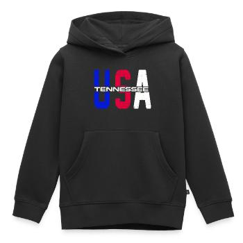 Usa Tennessee Vintage fier citoyen américain - Sweat Premium à capuche enfant bio - noir - Devant - AI Model Kid Male (0cm)