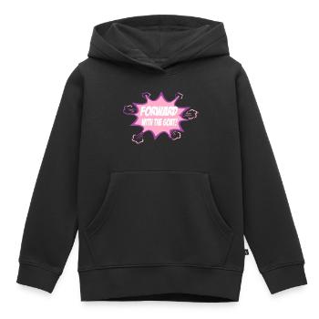 En avant avec la chèvre - Sweat Premium à capuche enfant bio - noir - Devant - AI Model Kid Male (0cm)