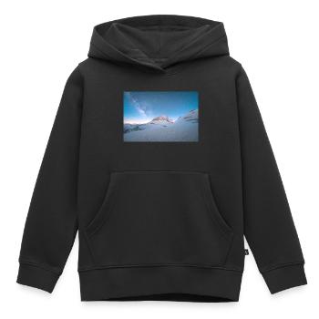 La galaxie de la Voie lactée au-dessus du mont Olympe en Grèce - Sweat Premium à capuche enfant bio - noir - Devant - AI Model Kid Male (0cm)