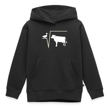 n-te Wurzel von Q - Ente Wurzel von Kuh Mathe Witz - Kinder Premium Organic Hoodie - Schwarz - Vorne - AI Model Kid Male (0cm)