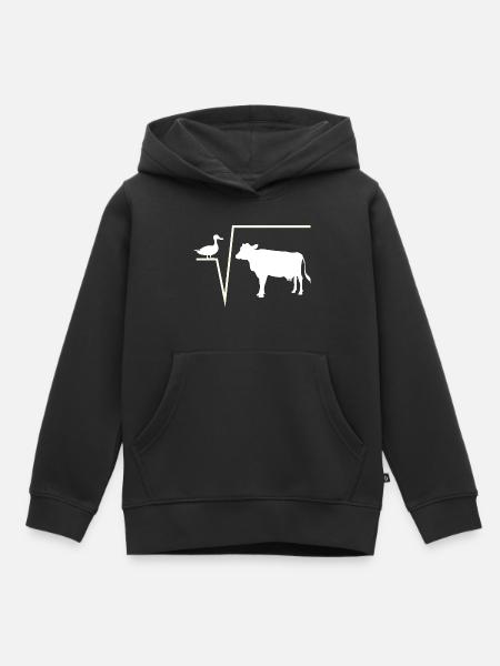 n-ième racine de Q - racine de canard de vache blague mathématique - Sweat Premium à capuche enfant bio - noir