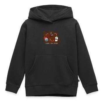 Ciseaux, Pierre, Jupe en papier, Papier, Ciseaux - Sweat Premium à capuche enfant bio - noir - Devant - AI Model Kid Male (0cm)