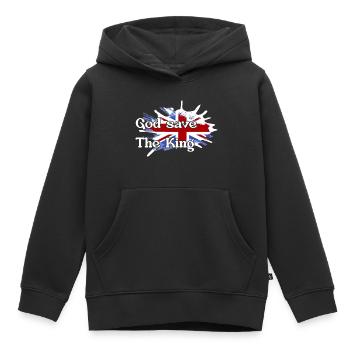 Gott schütze den König - New King England - Kinder Premium Organic Hoodie - Schwarz - Vorne - AI Model Kid Male (0cm)