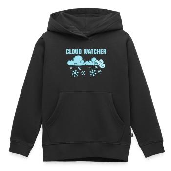 Cloud Watcher Météorologue Storm - Sweat Premium à capuche enfant bio - noir - Devant - AI Model Kid Male (0cm)