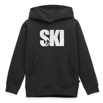 SKI - Kinder Premium Organic Hoodie - Schwarz - Vorne - AI Model Kid Male (0cm)