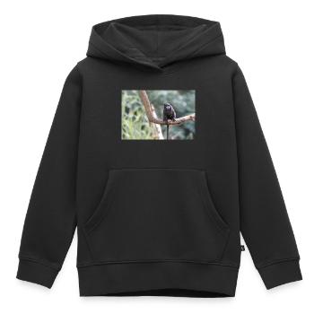 Tamarin à manteau noir Schwarzrückentamarin - Sweat Premium à capuche enfant bio - noir - Devant - AI Model Kid Male (0cm)