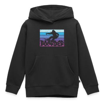 Snowboard Snowboarding Shirt - Boarder Vintage - Kinder Premium Organic Hoodie - Schwarz - Vorne - AI Model Kid Male (0cm)