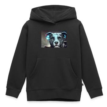 Sci-Fi Pitbull - Kinder Premium Organic Hoodie - Schwarz - Vorne - AI Model Kid Male (0cm)