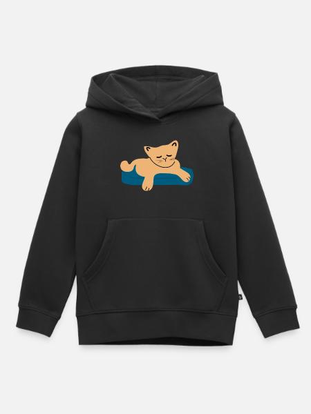 Schlafendes Baby Katze3 - Kinder Premium Organic Hoodie - Schwarz