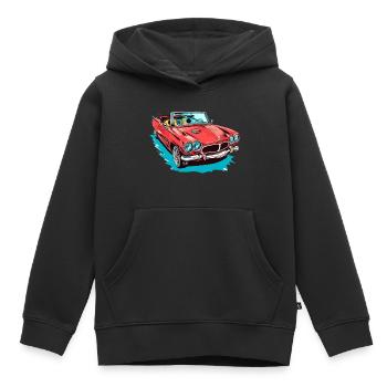 Cabriolet rouge - Sweat Premium à capuche enfant bio - noir - Devant - AI Model Kid Male (0cm)