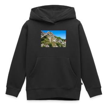 Festung Knin (Kninska tvrđava) Kroatien - Kinder Premium Organic Hoodie - Schwarz - Vorne - AI Model Kid Male (0cm)
