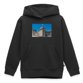 château et forteresse Kamerlengo (Kaštel Kamerlengo) - Sweat Premium à capuche enfant bio - noir - Devant - AI Model Kid Male (0cm)