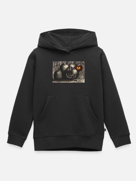 Halloween-Kürbis - Kinder Premium Organic Hoodie - Schwarz