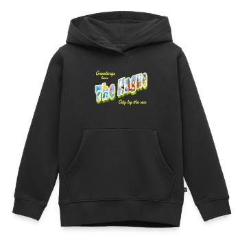 Den Haag Vintage Postkarte - Kinder Premium Organic Hoodie - Schwarz - Vorne - AI Model Kid Male (0cm)