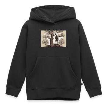 Wanderlust KI - Kinder Premium Organic Hoodie - Schwarz - Vorne - AI Model Kid Male (0cm)