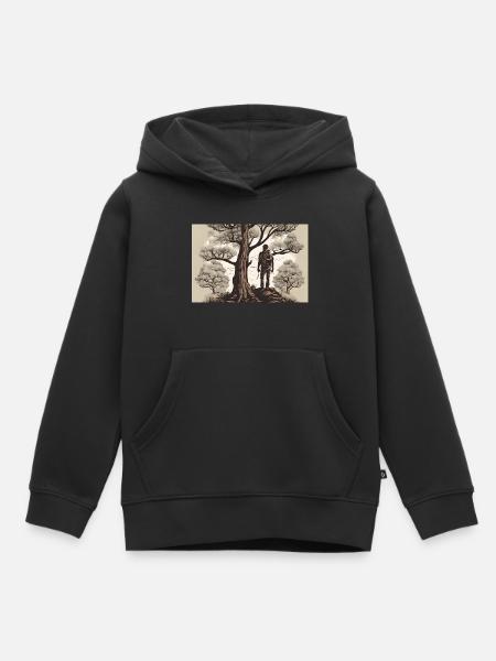 Wanderlust KI - Kinder Premium Organic Hoodie - Schwarz